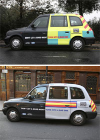 Дизайн и Креатив - Английские такси раскрасили в "опасные" цвета